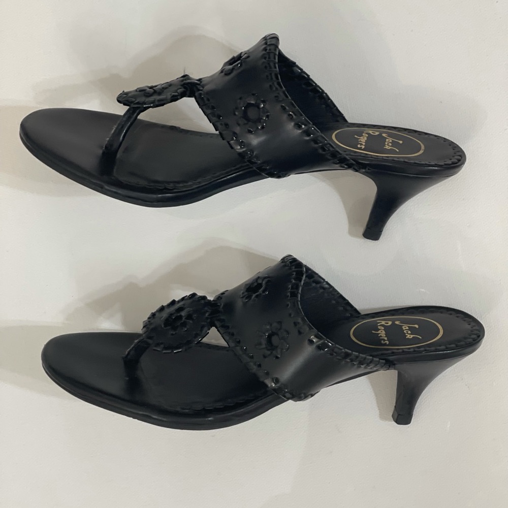 Jack Rogers Leather Thong Heels black size 5 NWT - Picture 4 of 7